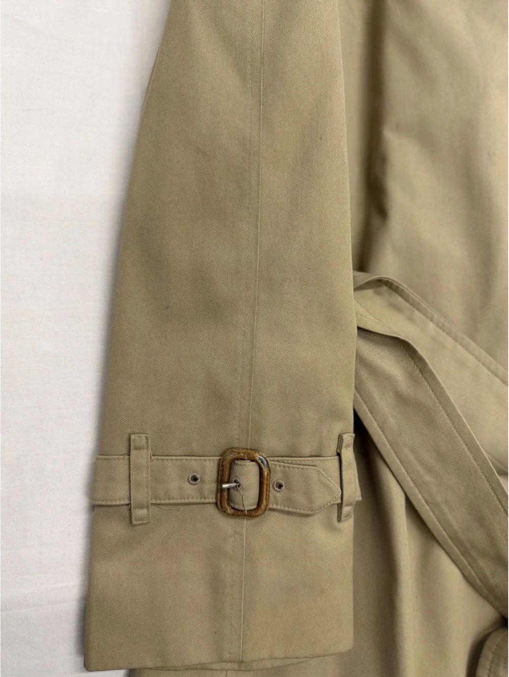 Burberry Classic Khaki Long Trench Coat with Double Breasted Buttons - Picture 13 of 16